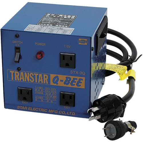スズキット・トランスター Ｑ－ＢＥＥ・STX-3Q－電動工具・電工ドラム・コード・変圧器（トランス）：ＤＩＹツールの藤原産業株式会社