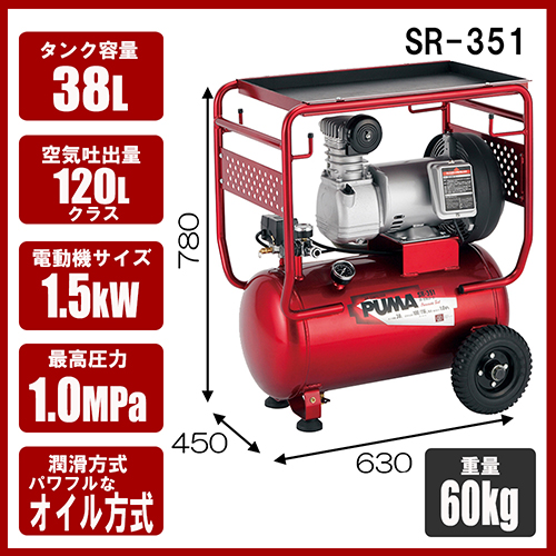 ＳＫ１１・エアコンプレッサＳＲ－３５１・SR-B38LCF-01－電動工具・エアーツール・コンプレッサ・タンク：ＤＩＹツールの藤原産業株式会社